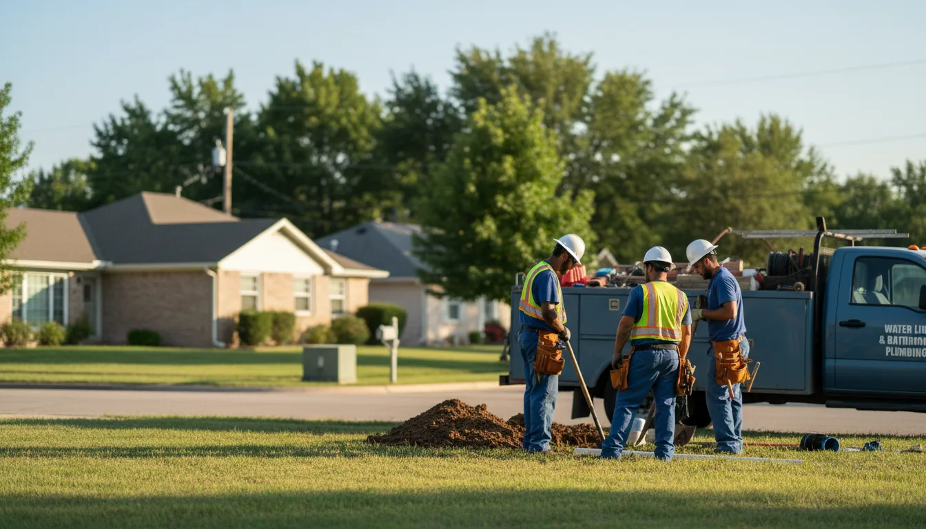 Residential water line and bathroom plumbing service in Mcnabb, IL